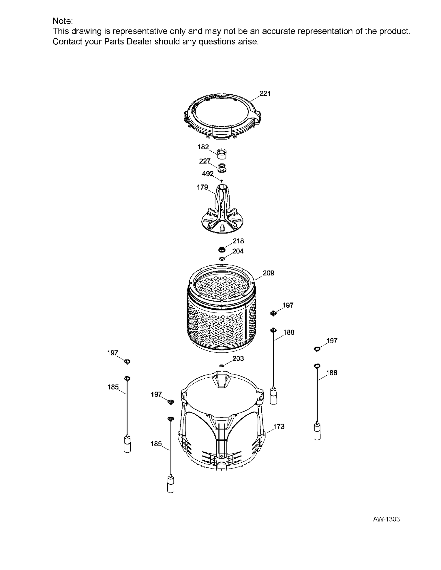 WW01L01514 Washer Agitator Assy - XPart Supply