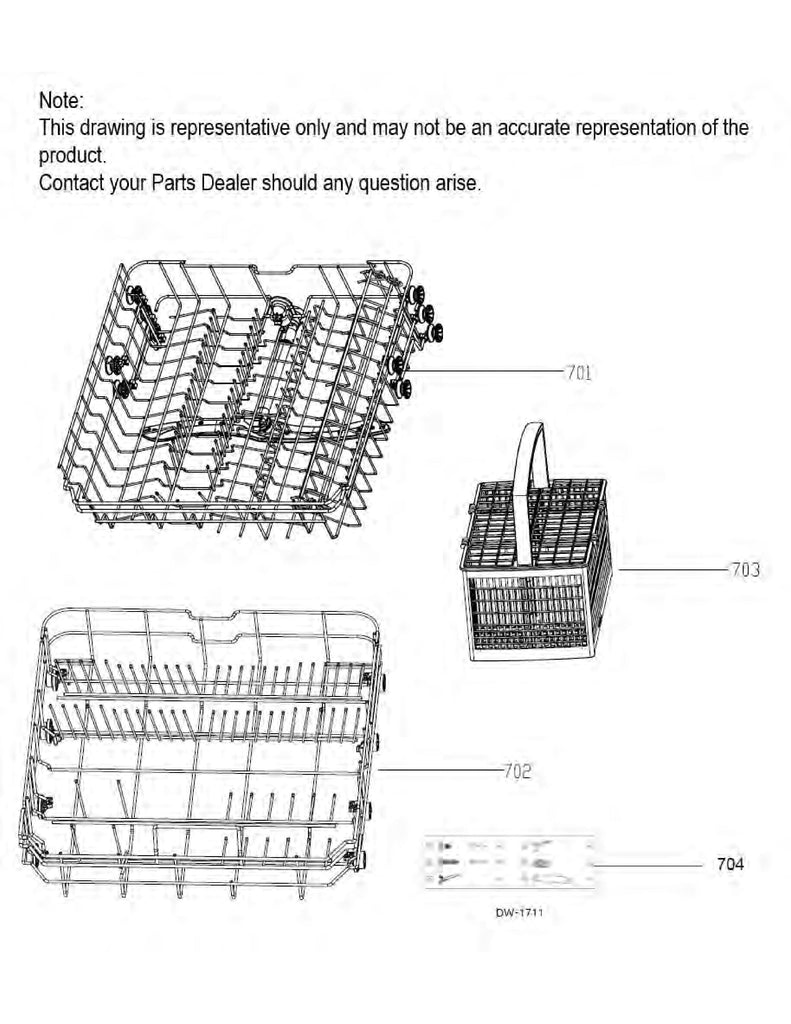 WG04A03934 Dishwasher Basket Assembly - XPart Supply Ltd.