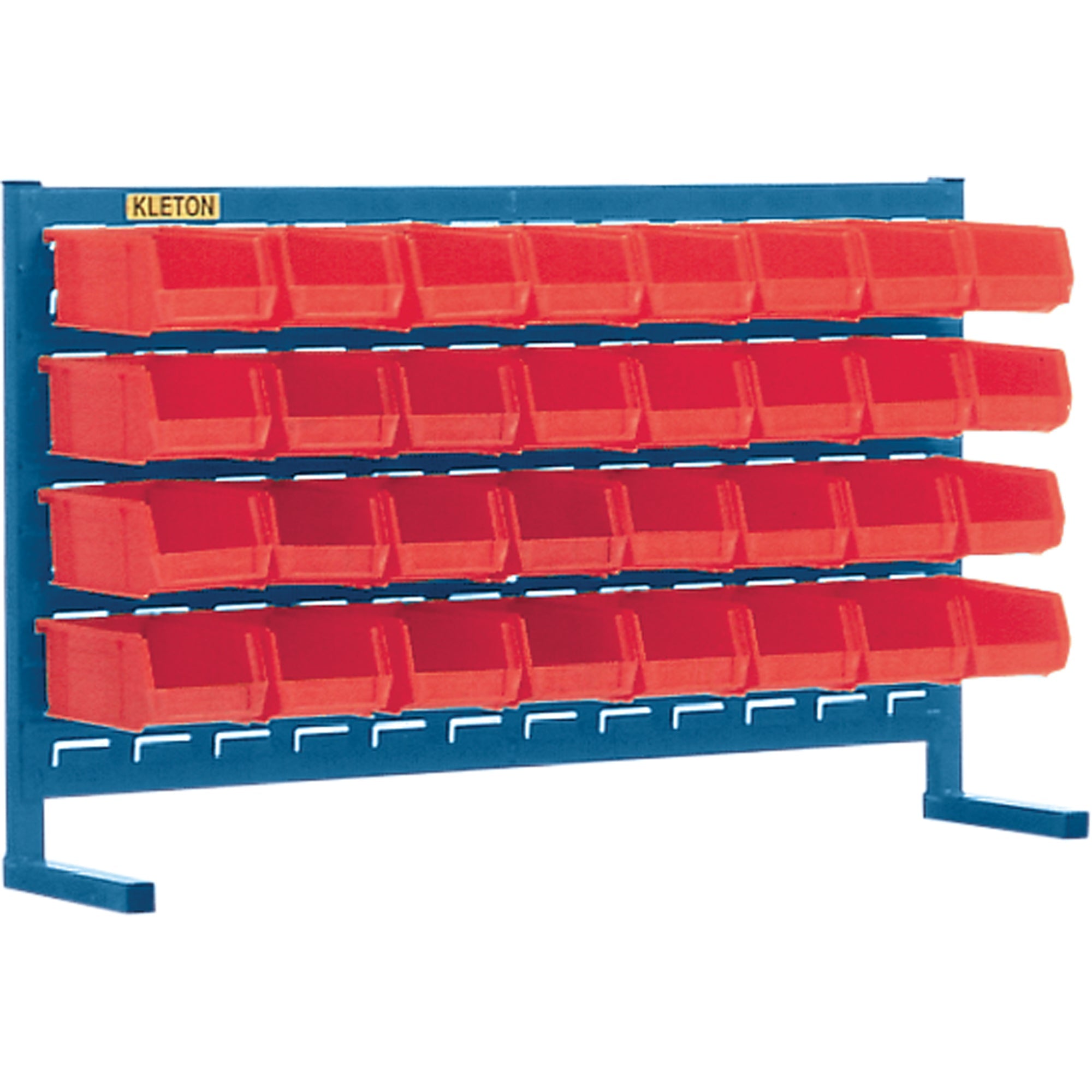 Louvered Rack with Bins, 32 Bins, 36" W x 8-1/4" D x 22" H