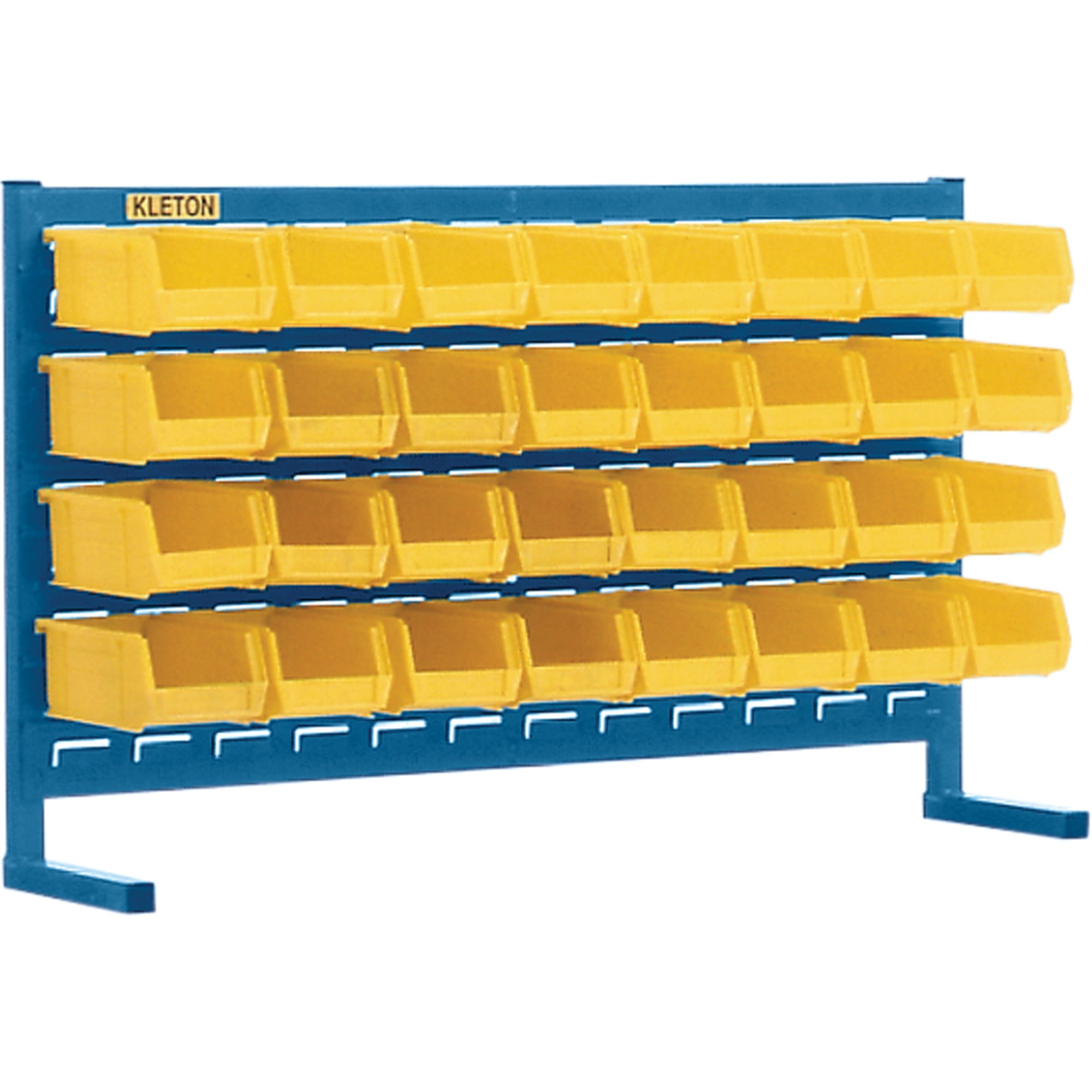 Louvered Rack with Bins, 32 Bins, 36" W x 8-1/4" D x 22" H