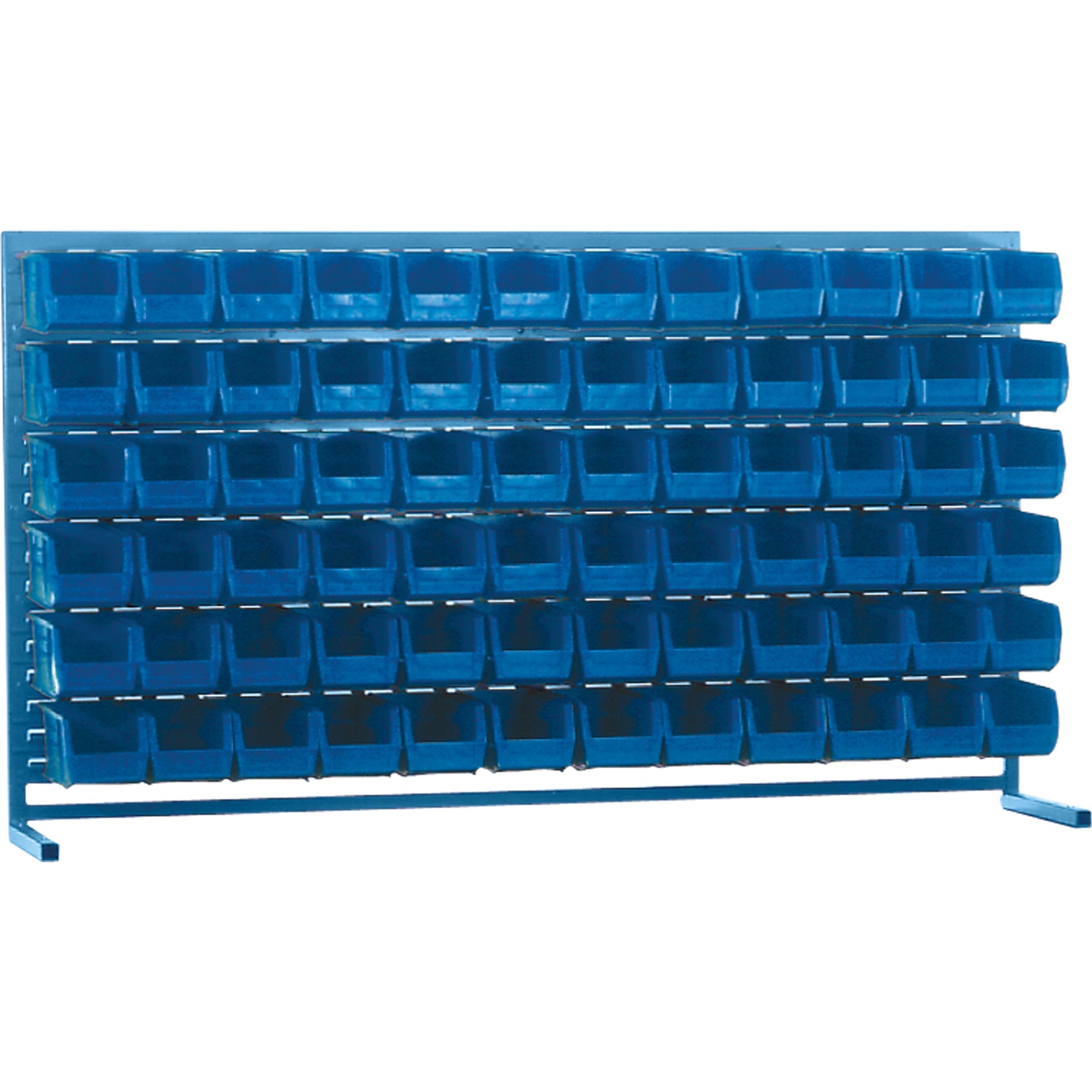 Louvered Rack with Bins, 72 Bins, 72" W x 15" D x 40" H