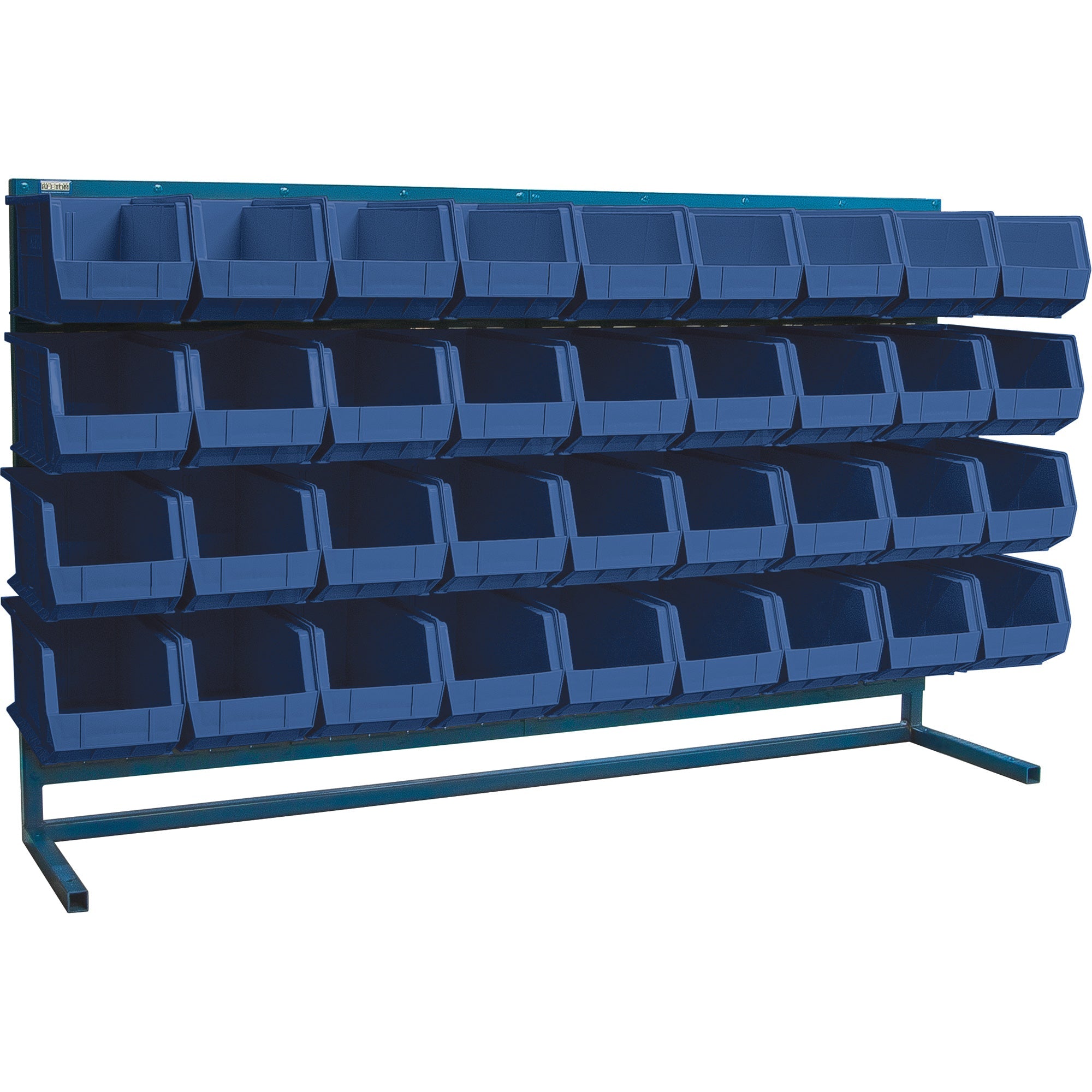 Louvered Rack with Bins, 36 Bins, 72" W x 15" D x 40" H