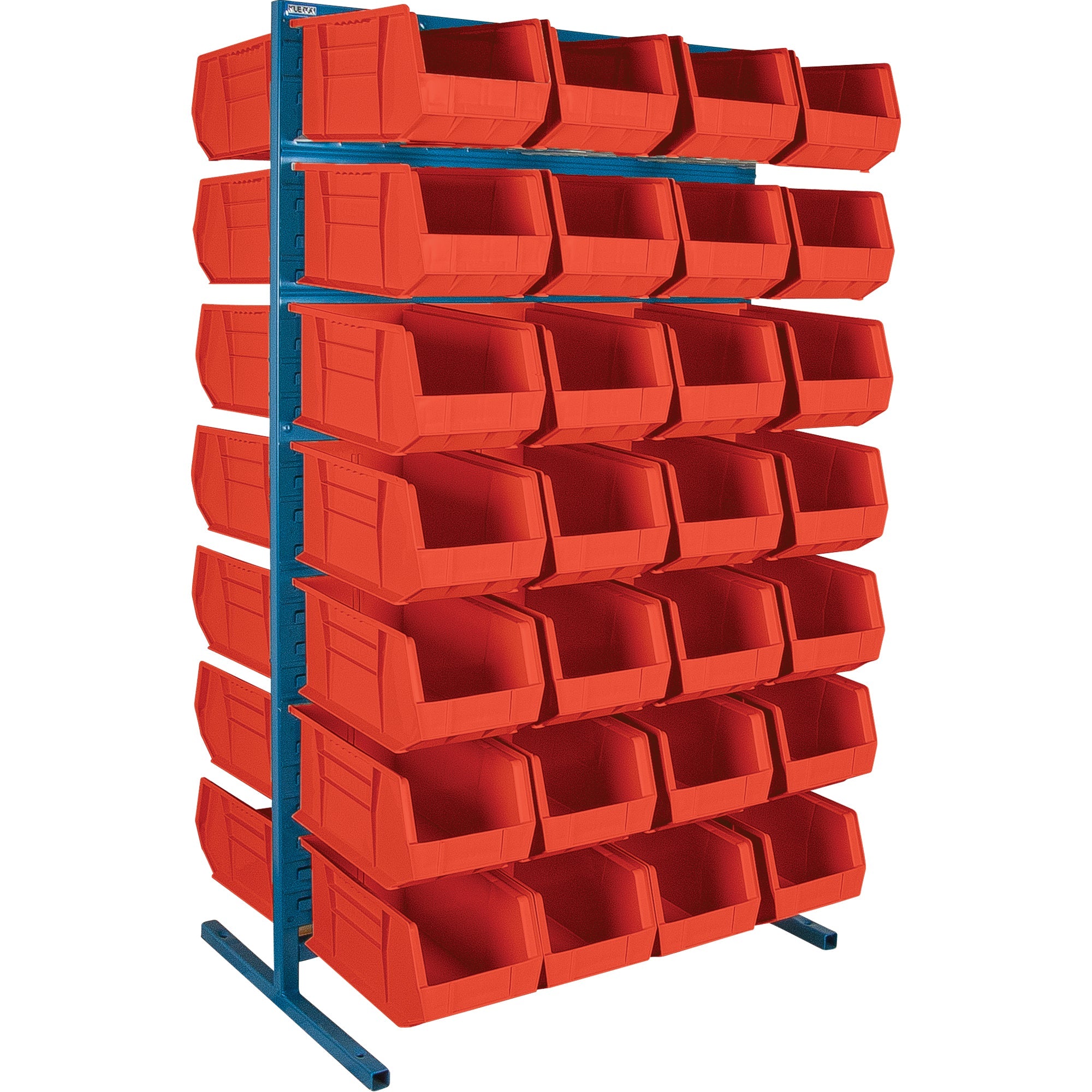Double-Sided Stationary Bin Rack, 36" W x 24" D x 61" H, 56 Bins