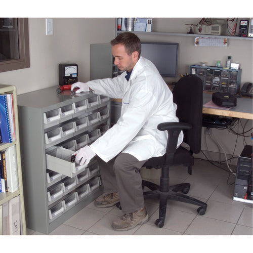 KPC-HD Heavy-Duty Parts Cabinet, Galvanized Steel, 30 Drawers, 34-3/5" x 15-7/10" x 34-3/5", Grey