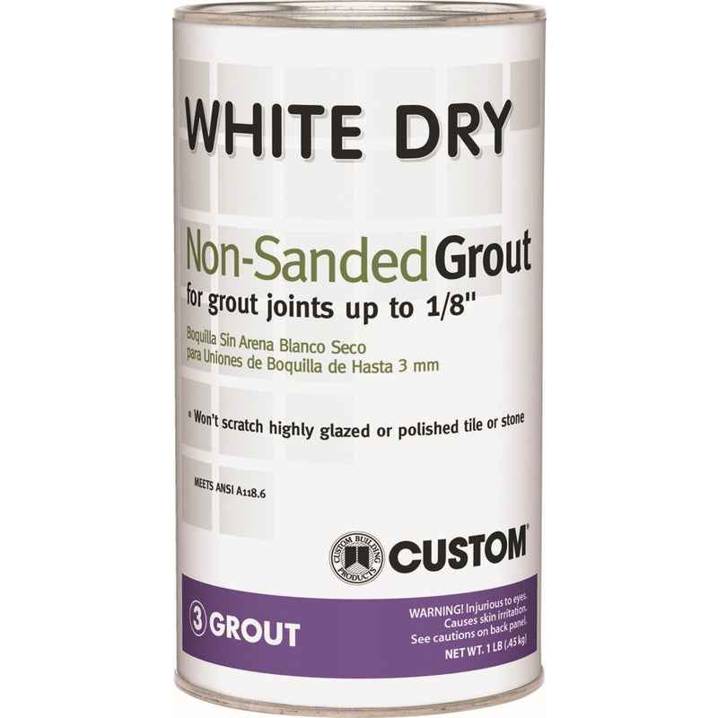 Custom Building Products White Dry Indoor and Outdoor White Grout 1 lb. (Pack of 6)