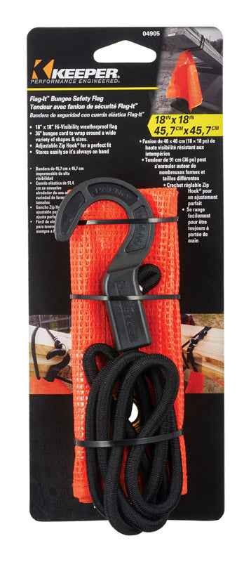Keeper Flag-It Orange Bungee Flag 18 in. L x 0.25 in. 1 pk