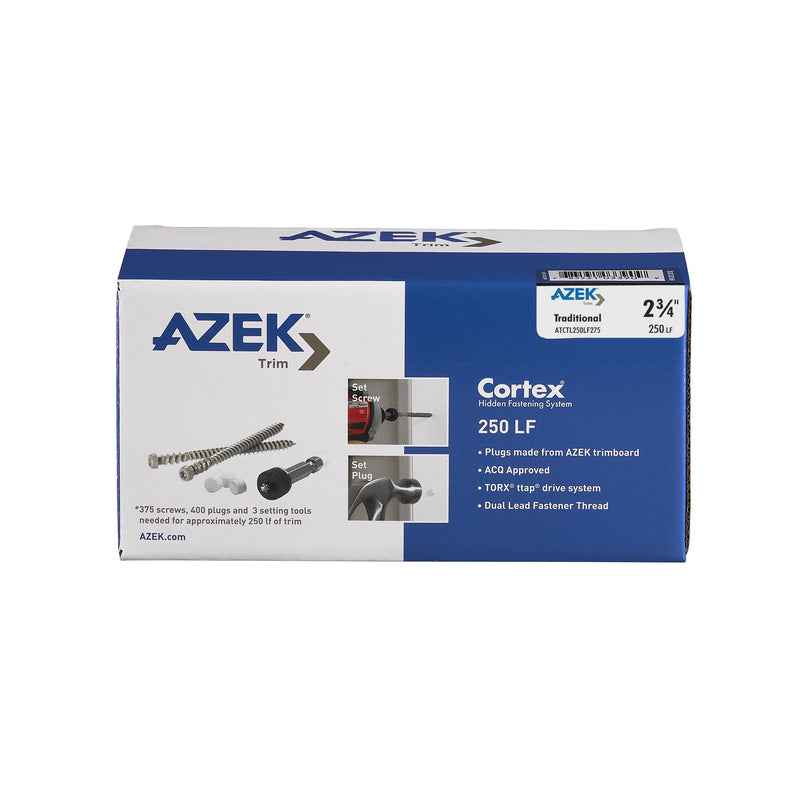 Cortex Azek No. 9 X 2-3/4 in. L Square Trim Head Coarse Trim Screws with Plugs