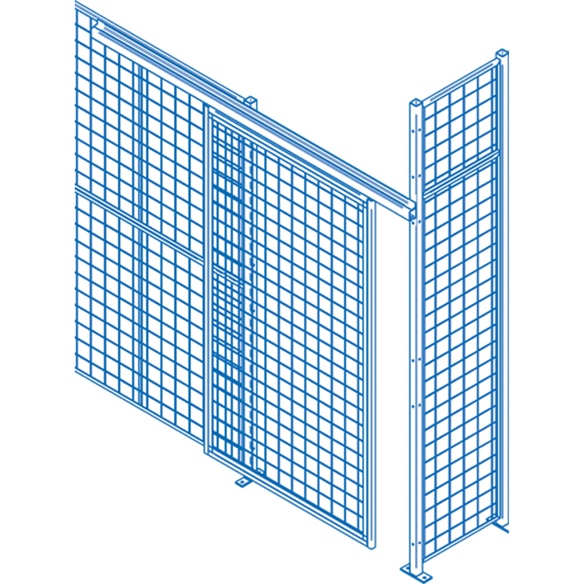 Wire Mesh Partition Components - Sliding Doors, 8' W x 10' H
