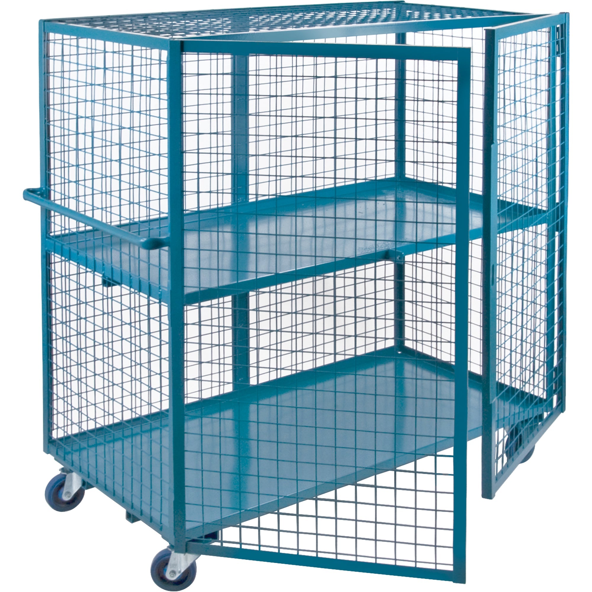 Wire Mesh Truck, 2 Tiers, 63" L x 32" W x 62.5" H, 1200 lbs. Cap.