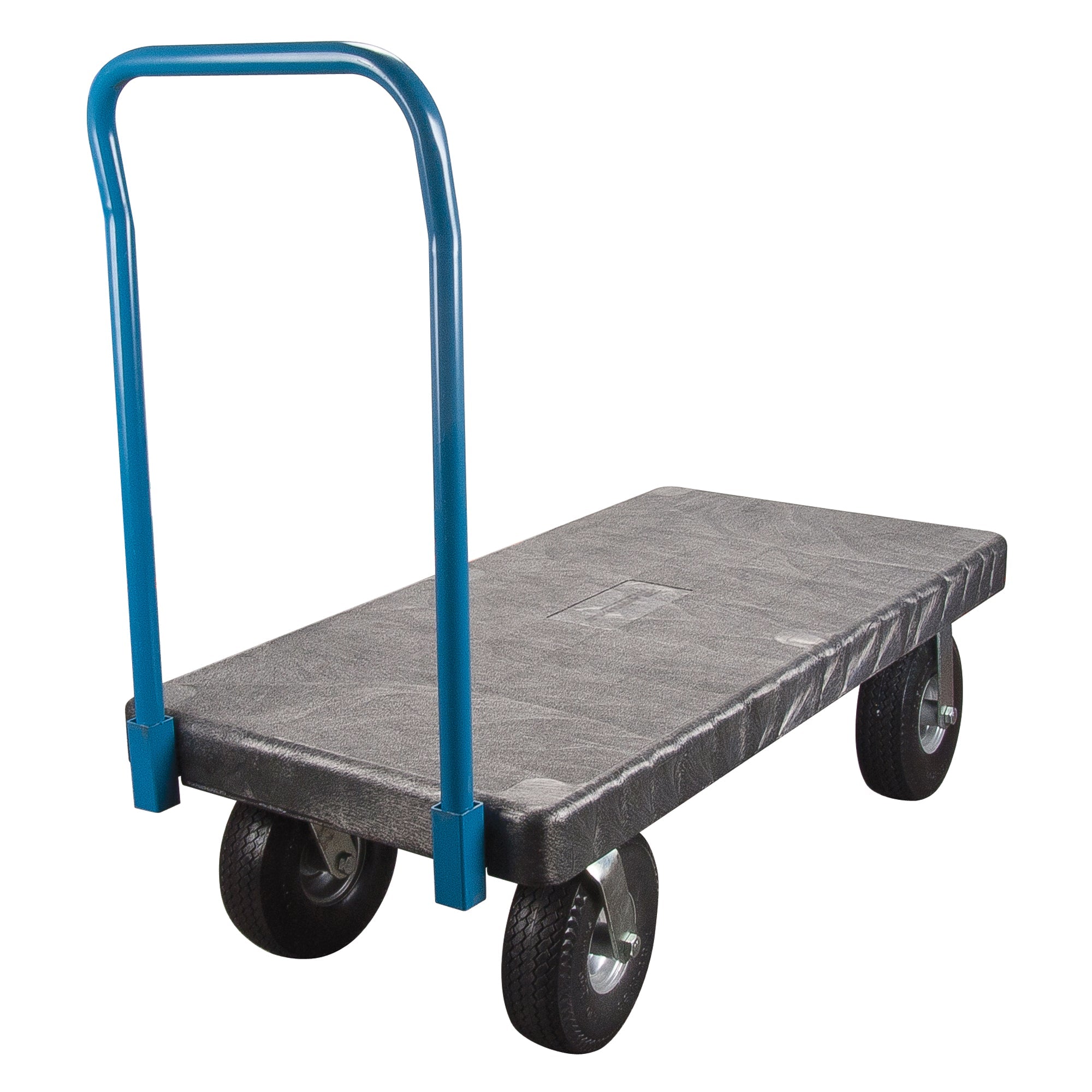 Plastic Platform Truck, 48" L x 24" W, 1200 lbs. Cap., Pneumatic Wheels