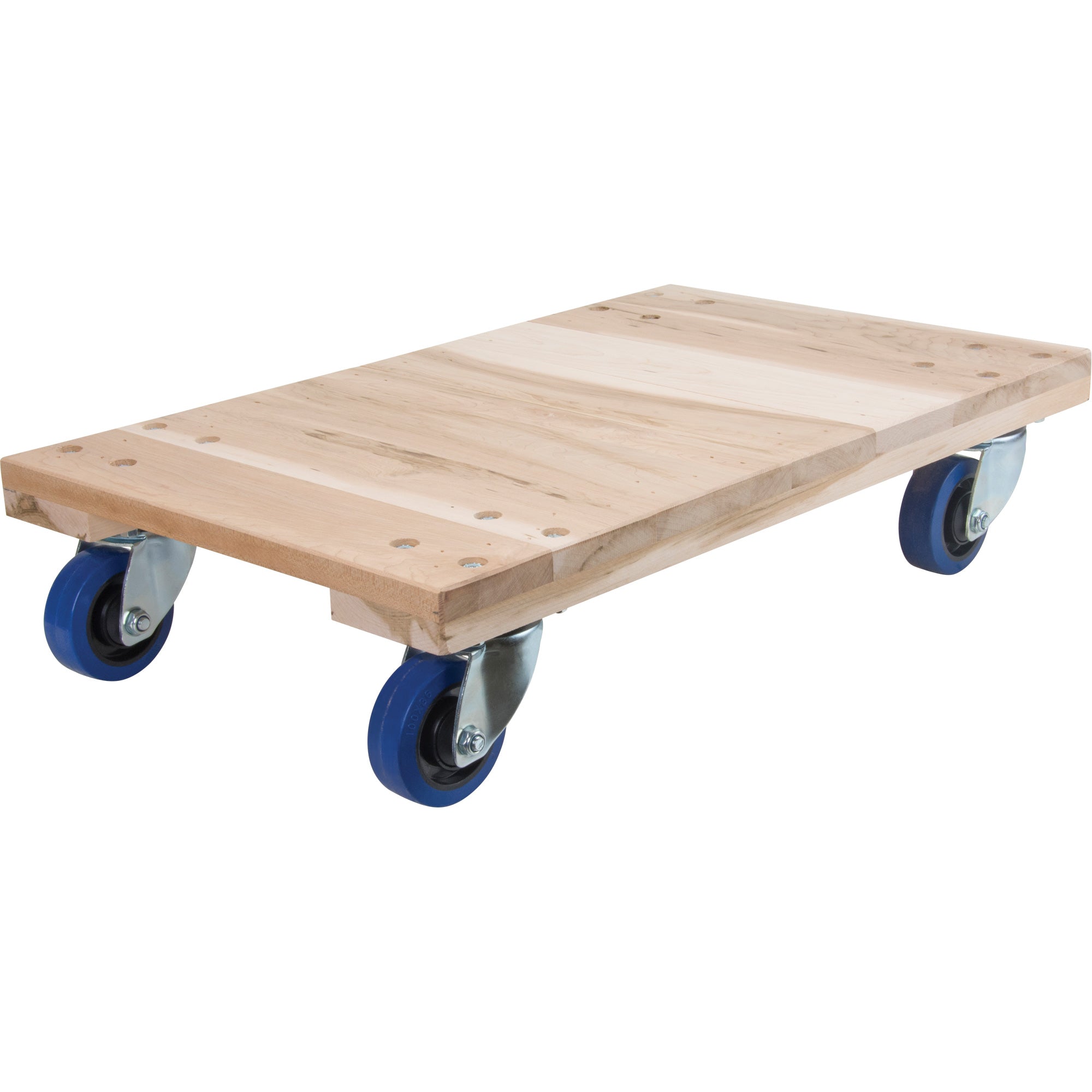 Heavy-Duty Solid Wood Dollies, Rubber Wheels, 1400 lbs. Capacity, 18" W x 24" D x 7" H
