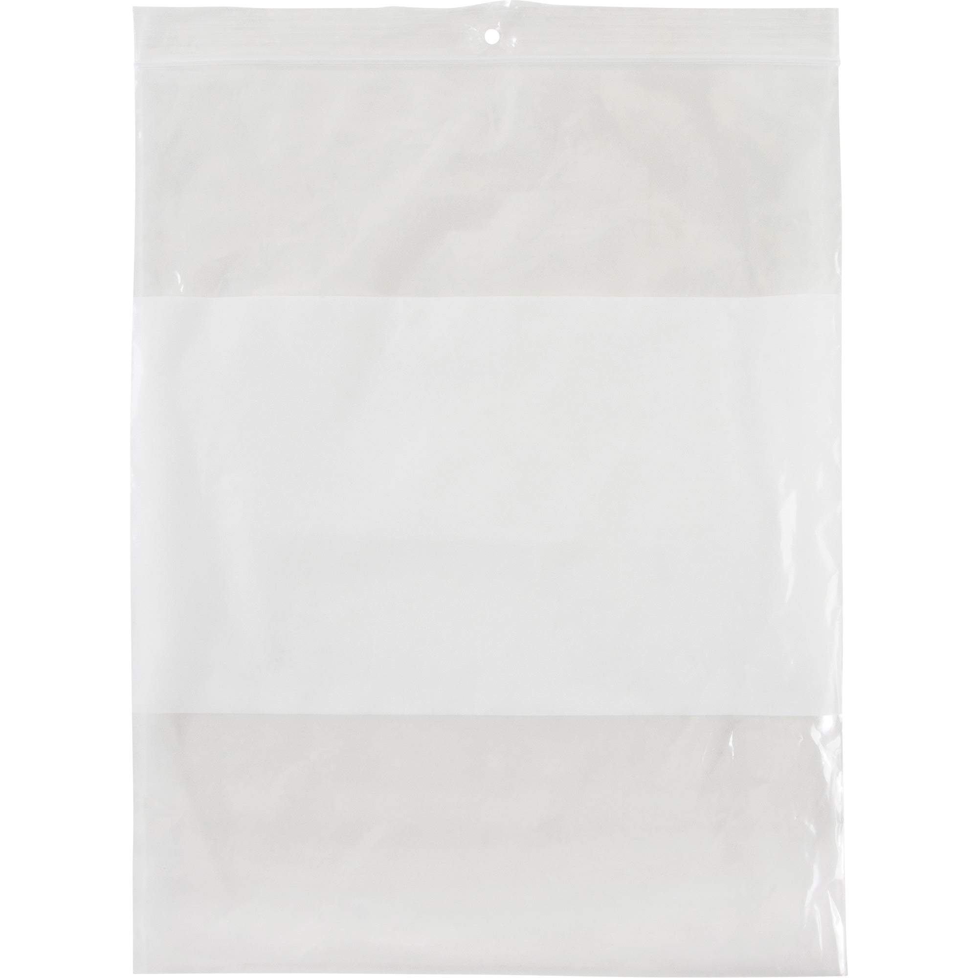 White Block Poly Bags, Reclosable, 10" x 8", 2 mils