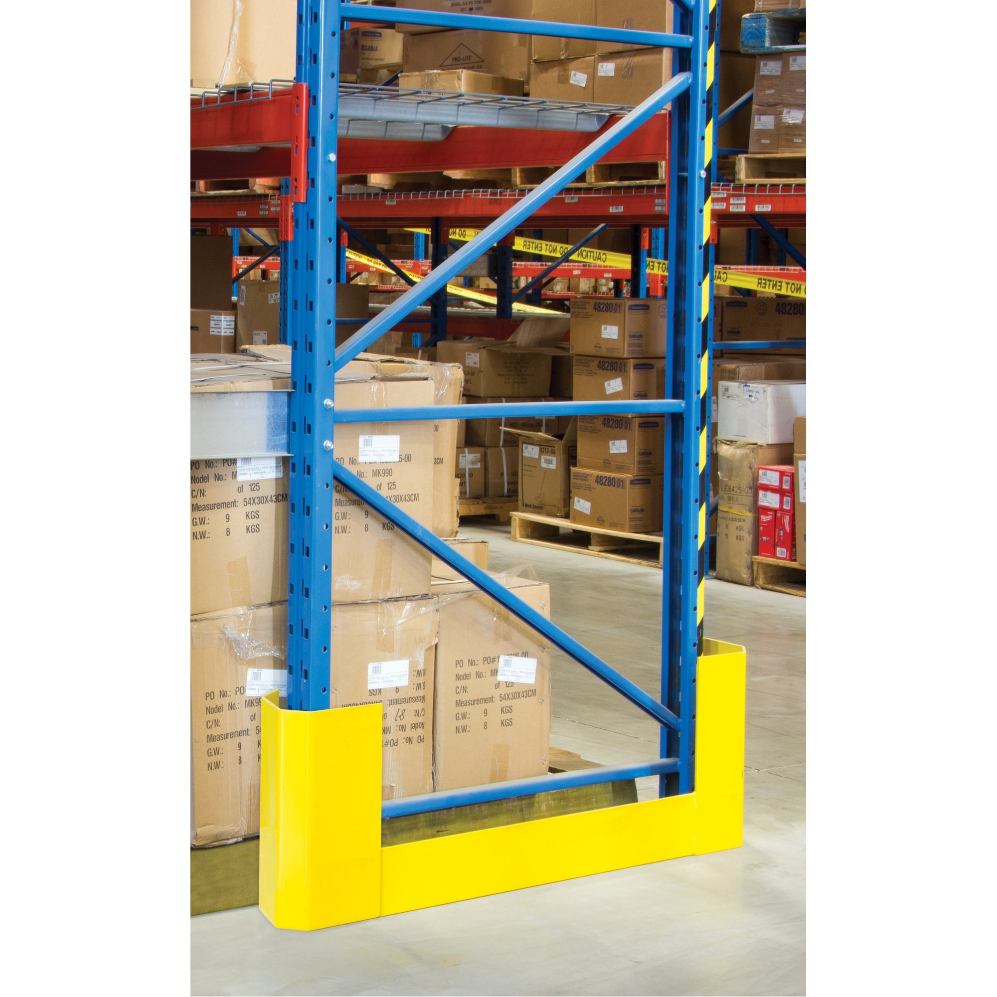 Racking Aisle Protectors, 3" W x 47" L x 16" H, Safety Yellow