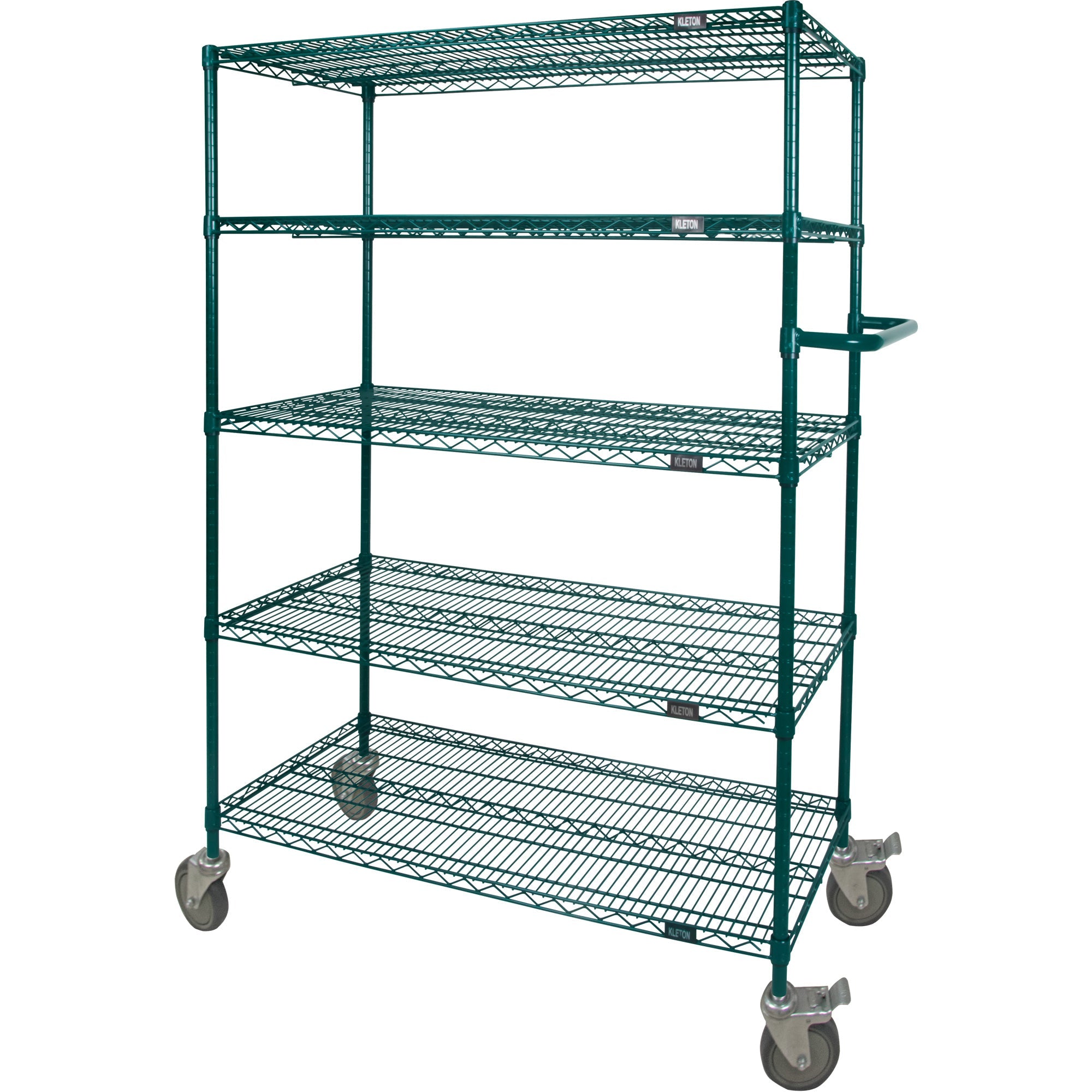 Wire Shelf Push Cart, Epoxy Finish, 60" x 69" x 24", 600 lbs. Capacity