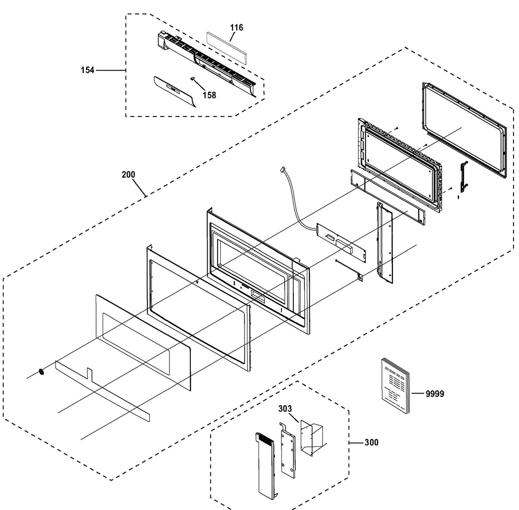 WG02L08313 Microwave Glass Door Assembly - XPart Supply Ltd.