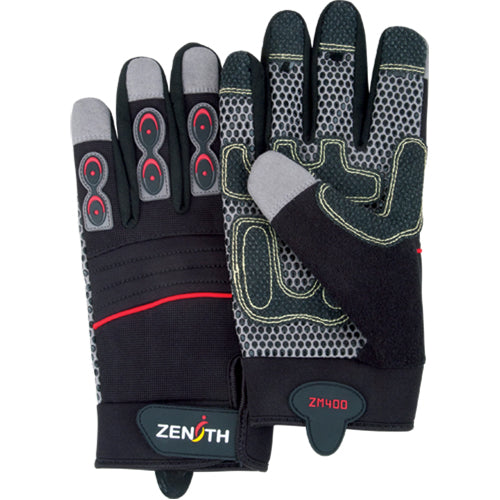 ZM400 Premium Mechanic's Gloves, Synthetic Palm, Size Large