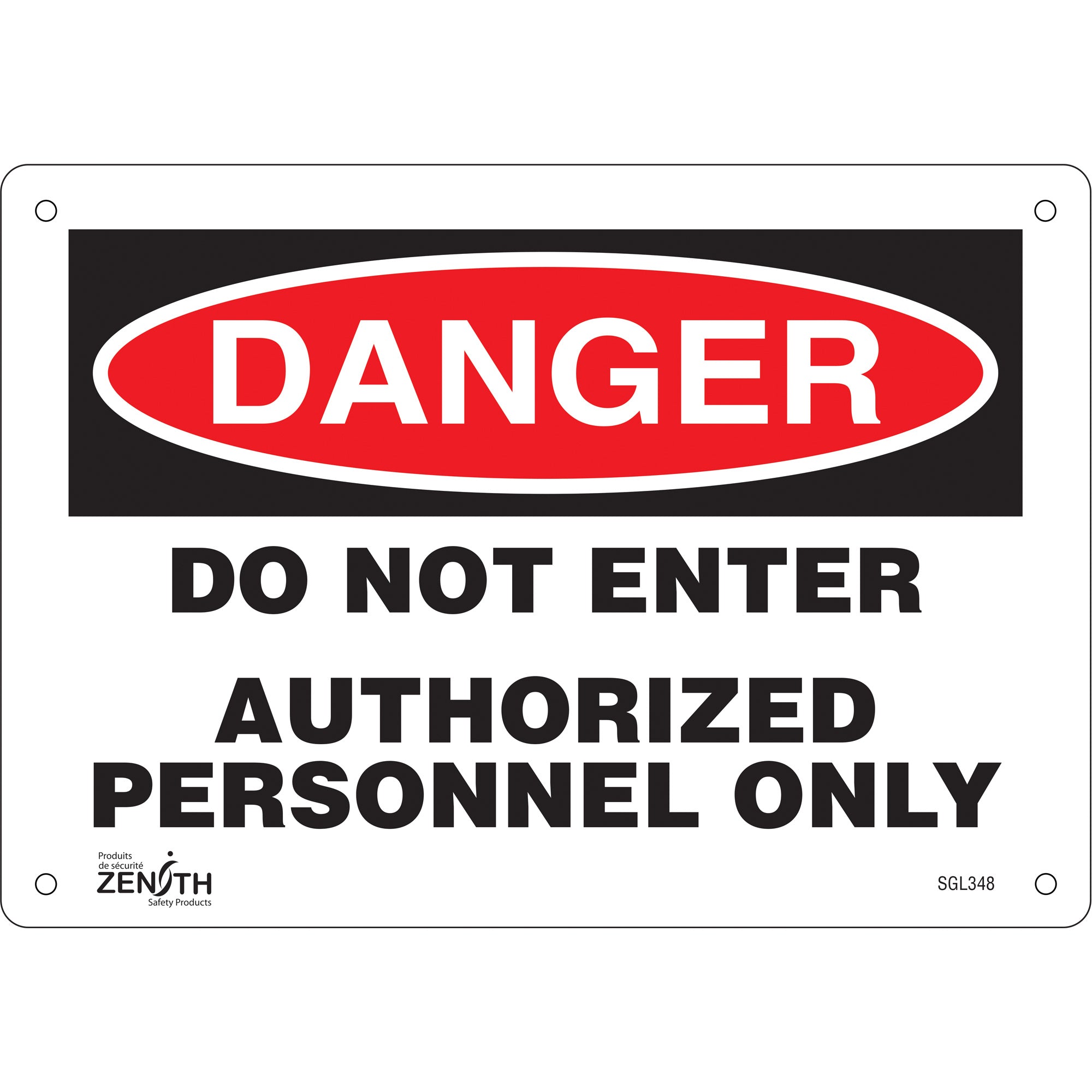 "Authorized Personnel Only" Sign, 7" x 10", Plastic, English