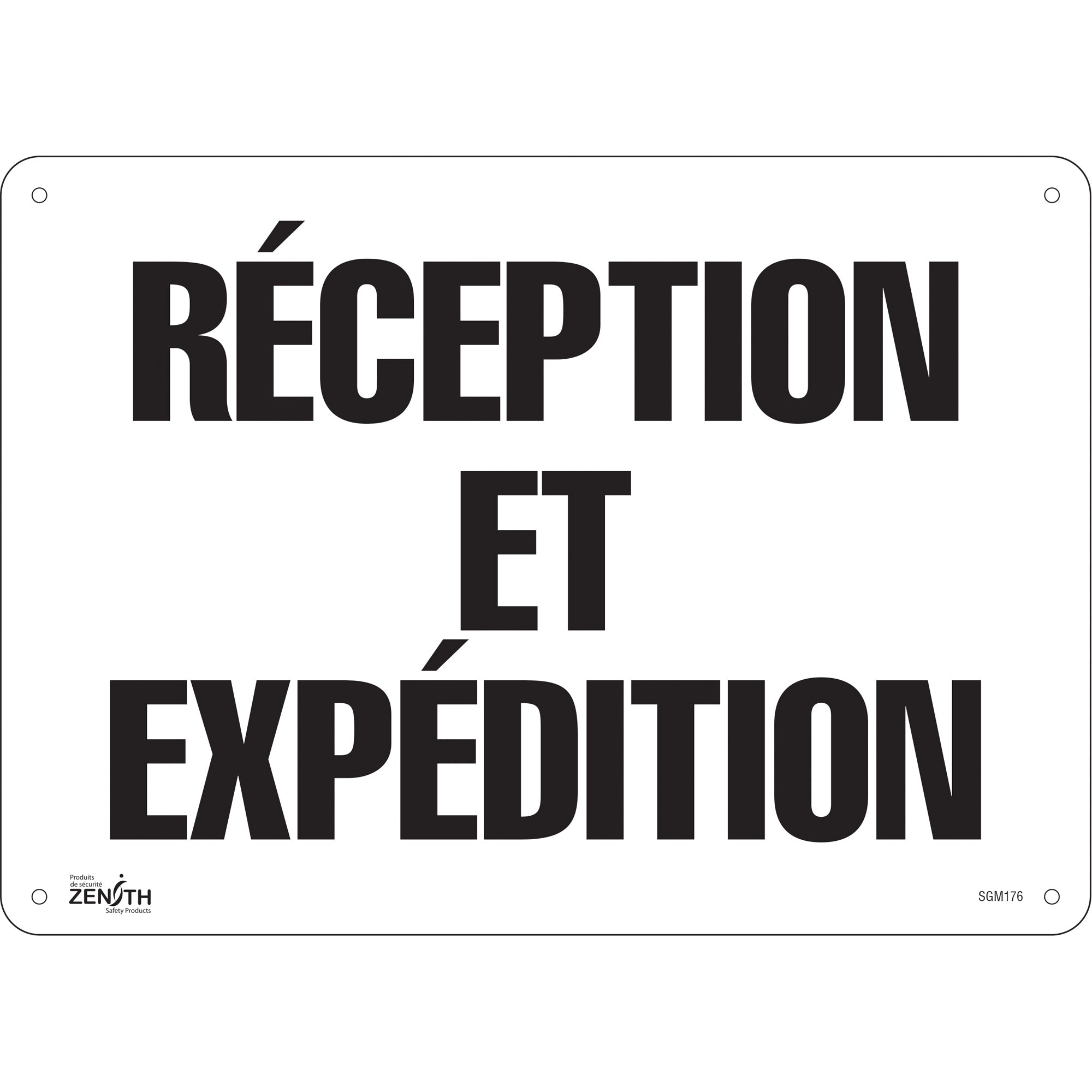"Réception et Expédition" Sign, 10" x 14", Aluminum, French