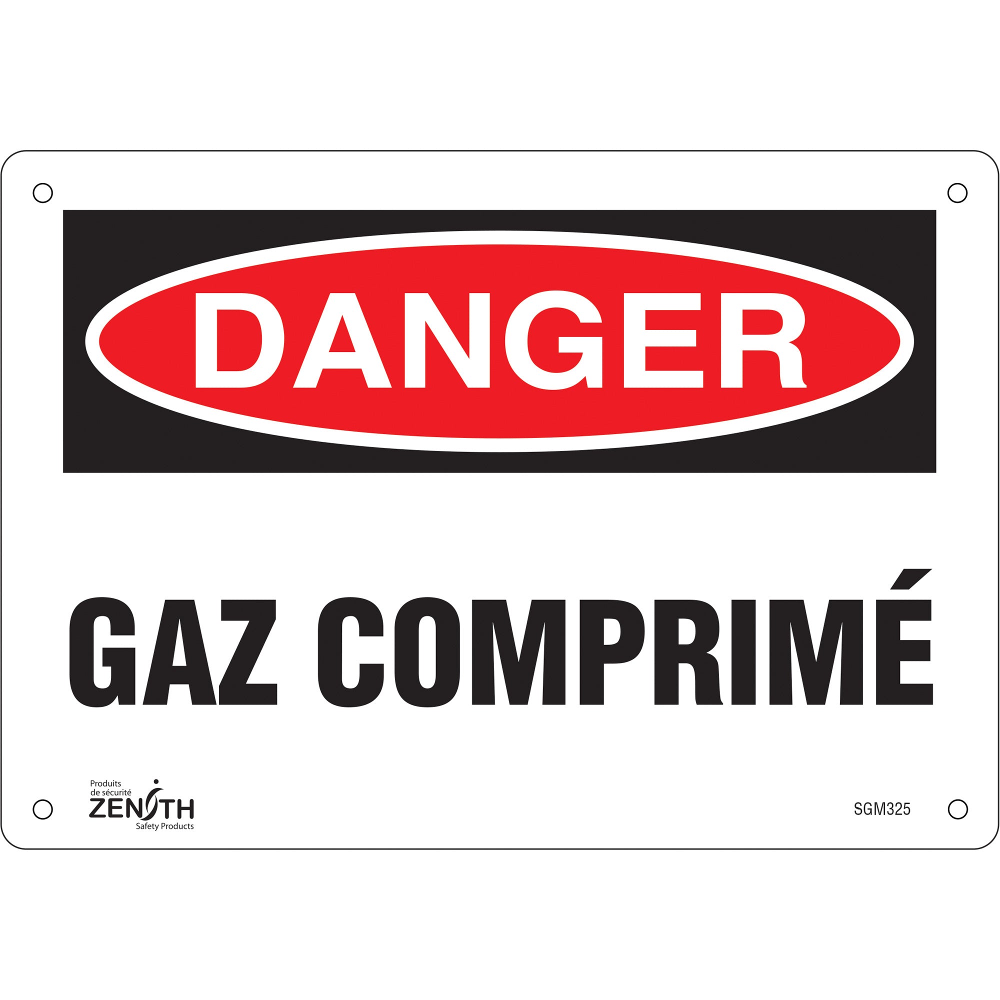 "Gaz Comprimé" Sign, 7" x 10", Aluminum, French