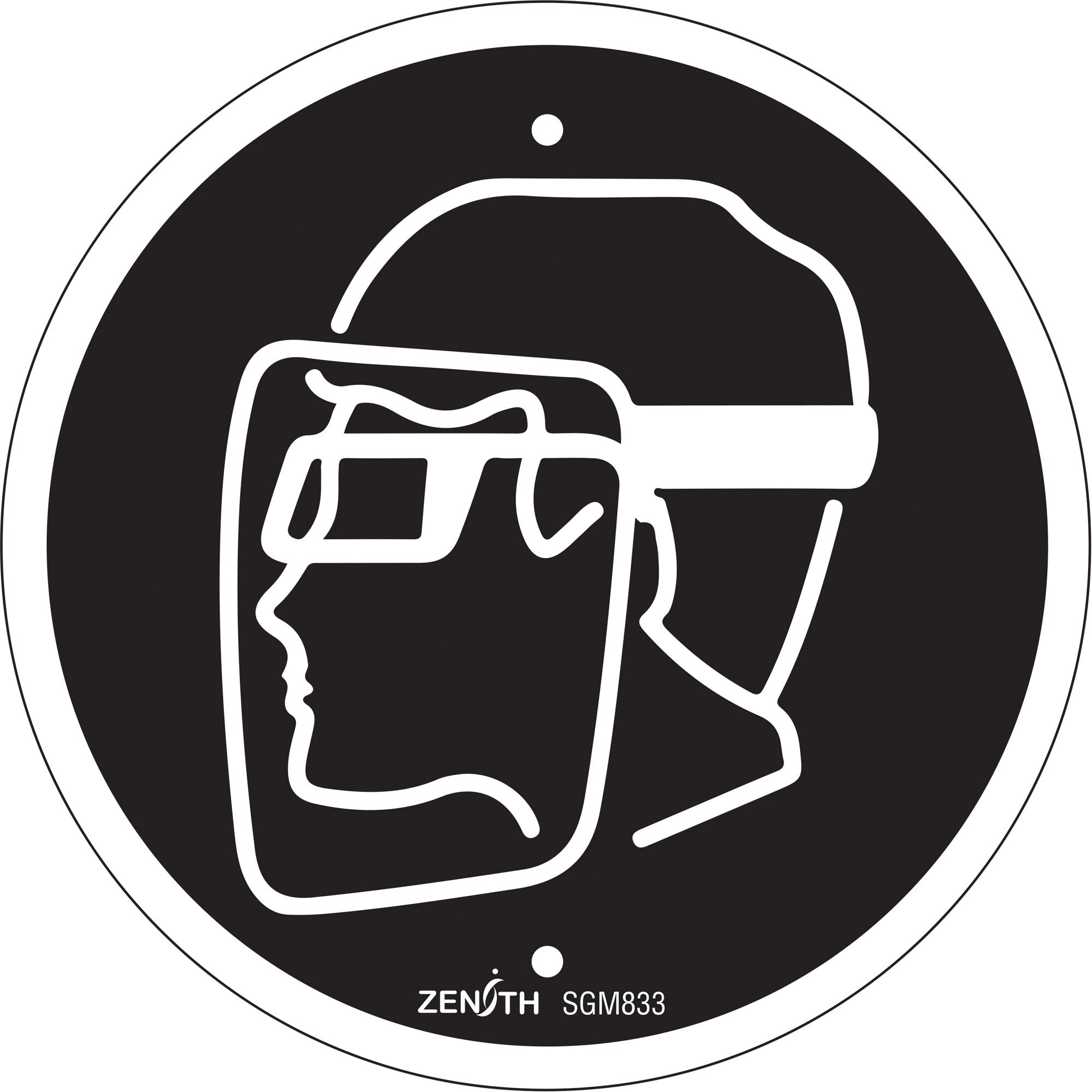 Face Protection Required CSA Standard Safety Sign, 6" x 6", Plastic, Pictogram