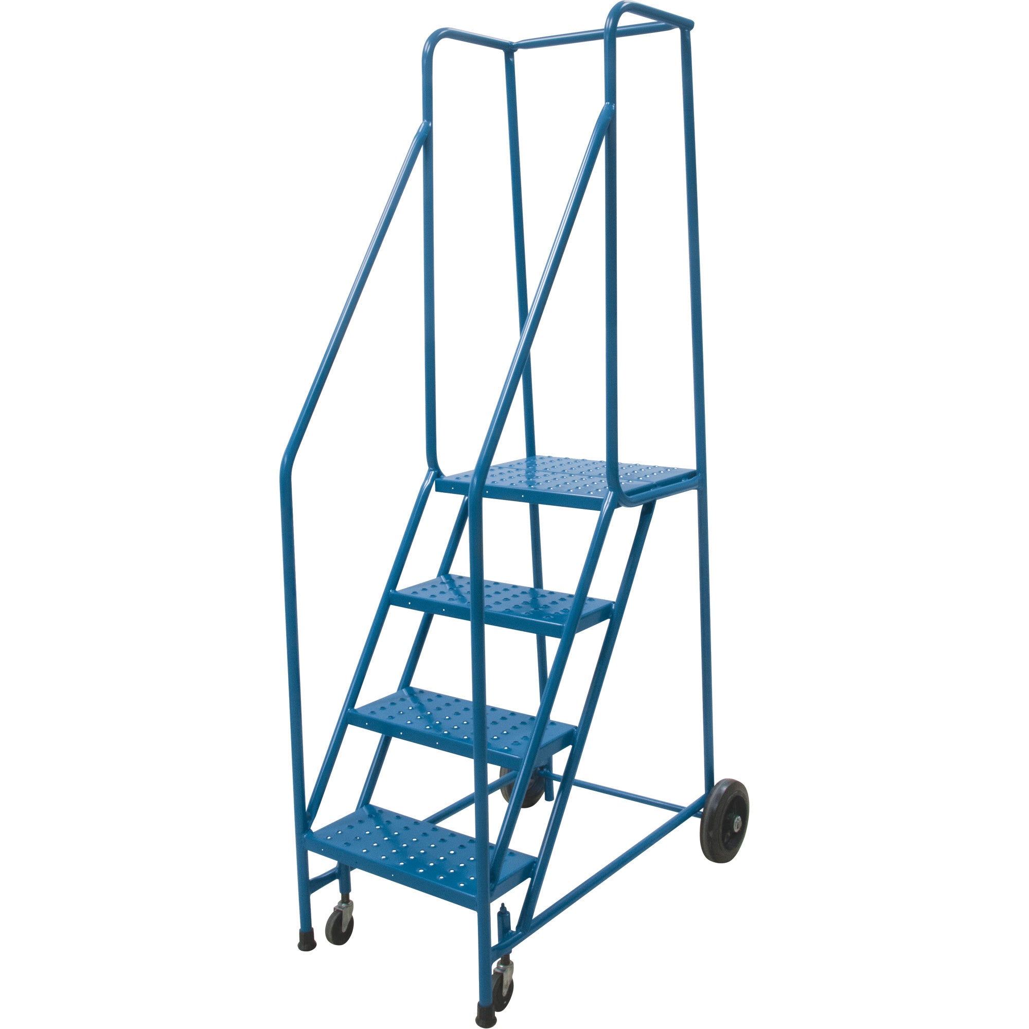 Rolling Step Ladder, 4 Steps, 18" Step Width, 37" Platform Height, Steel