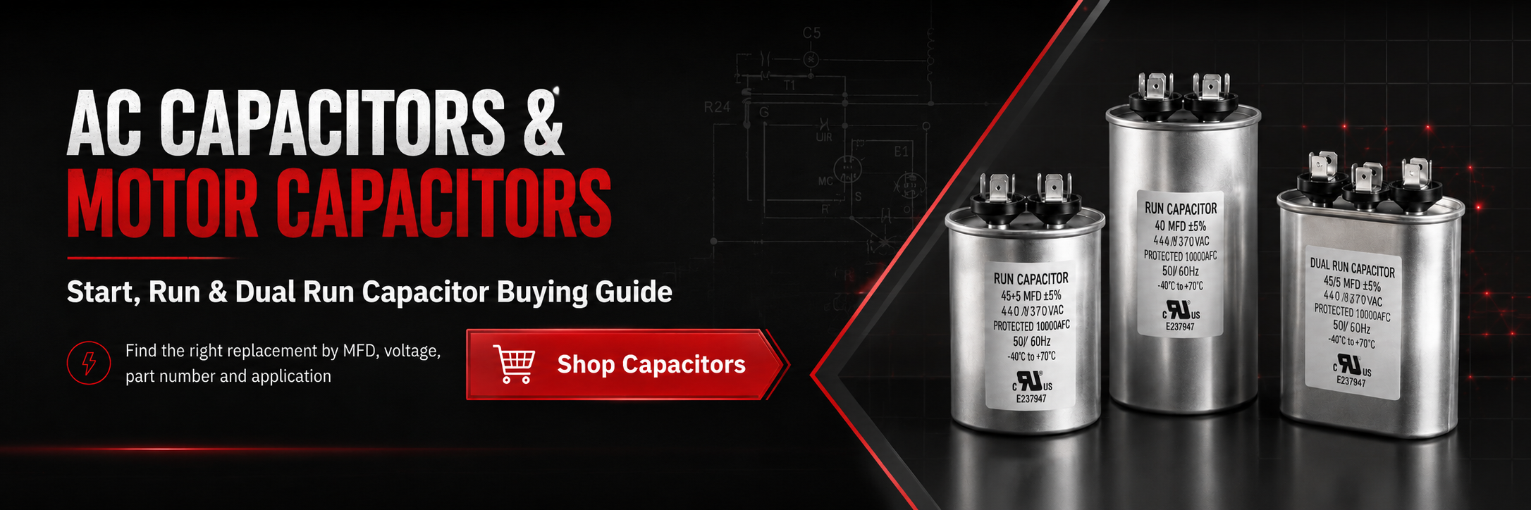 AC Capacitors & Motor Capacitors: Complete Start, Run and Dual Run Capacitor Buying Guide