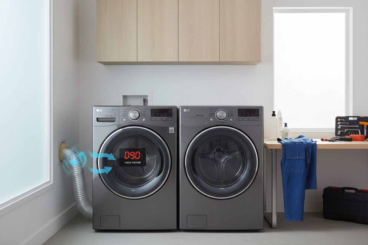 LG Dryer D80, D90, D95 Error Code – Vent Blockage Fix