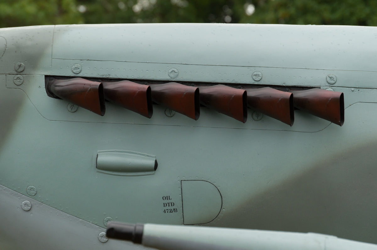 a close up of a military plane's nose