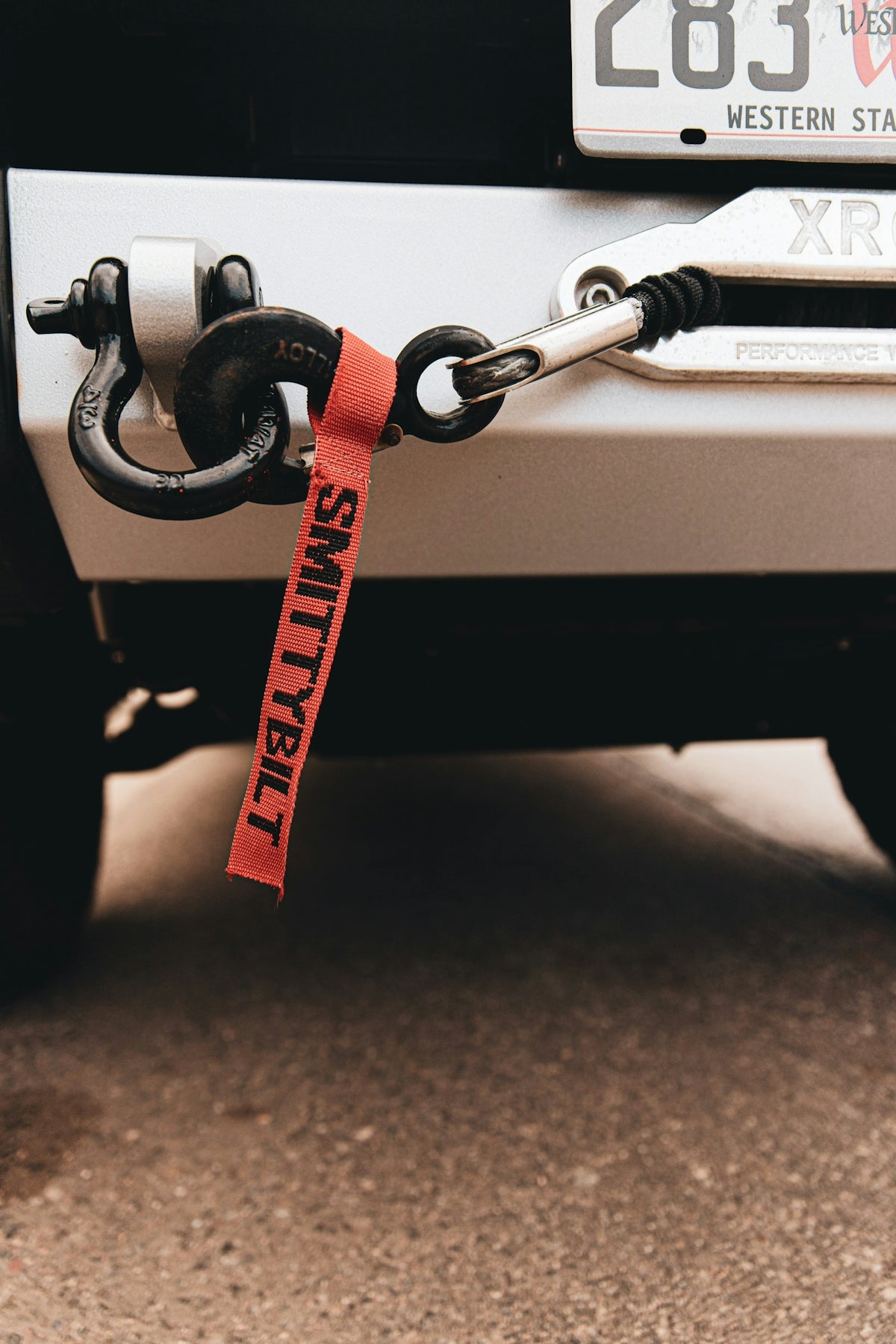 a tow chain attached to the back of a truck