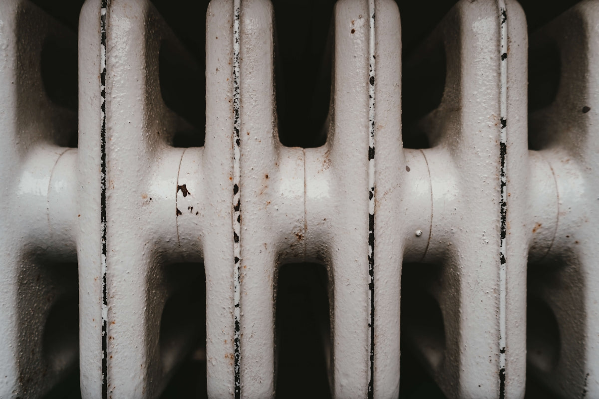 white and black space heater