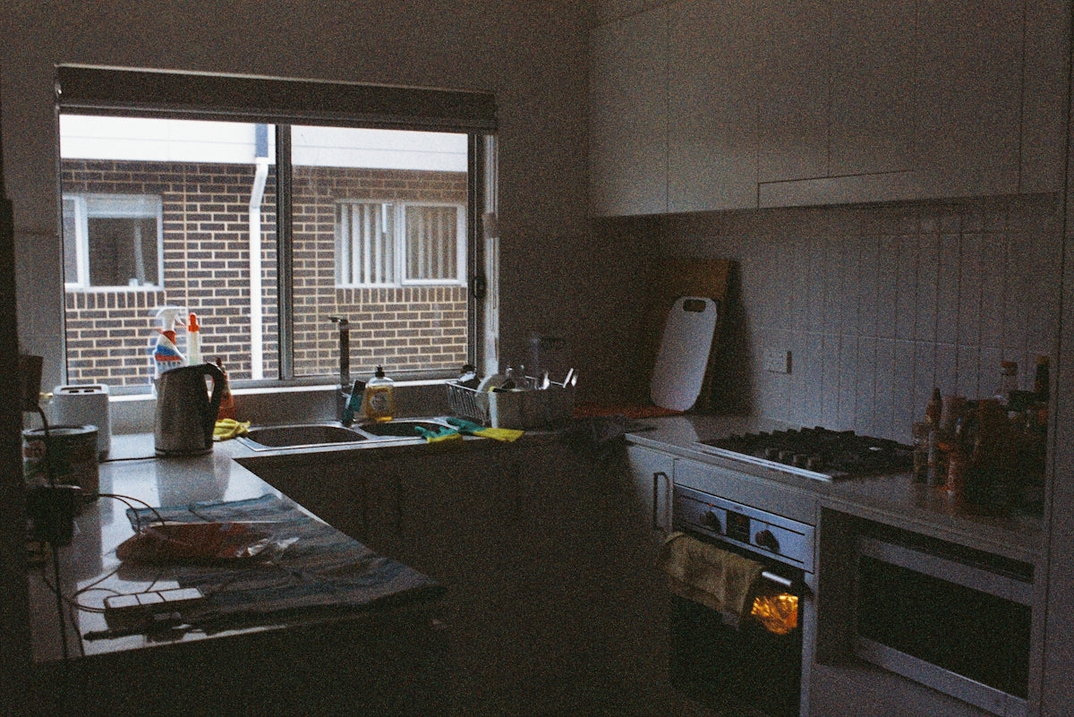 white electric kettle on black table