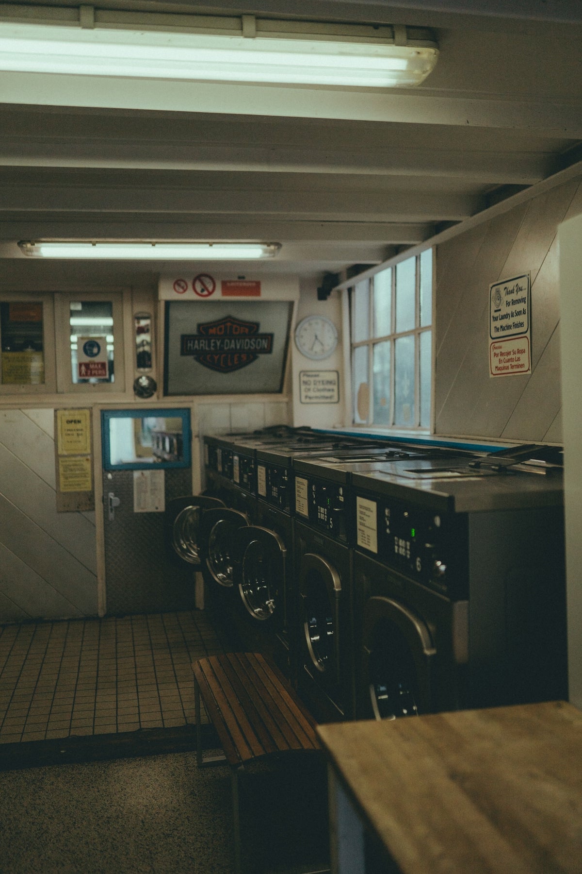 a washer and dryer in a small room