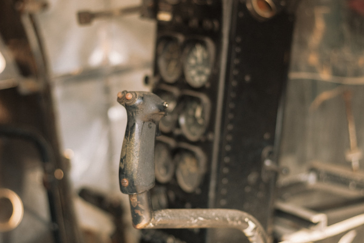 a close up of a metal handle on a machine