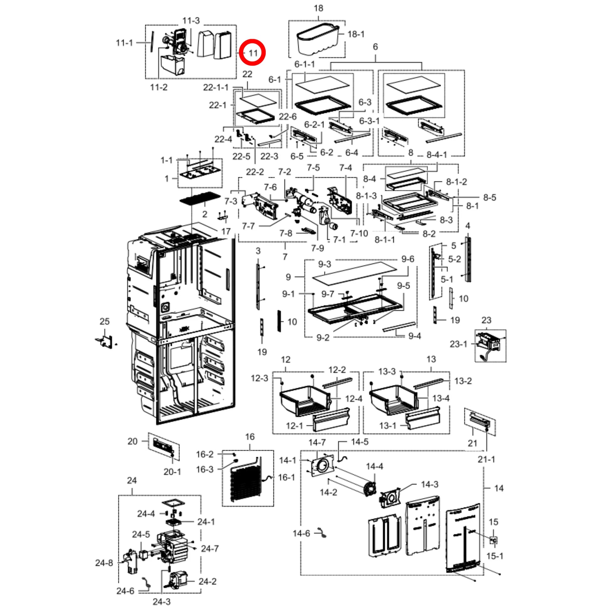 Samsung Refrigerator Ice Maker Tray Assembly DA97-14504C (Replaces DA97-14504A)