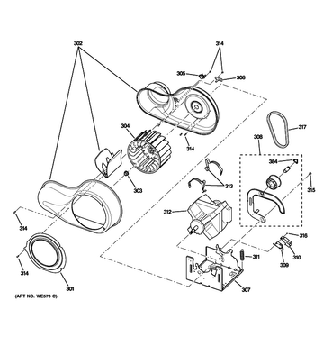 Dryer motor assembly