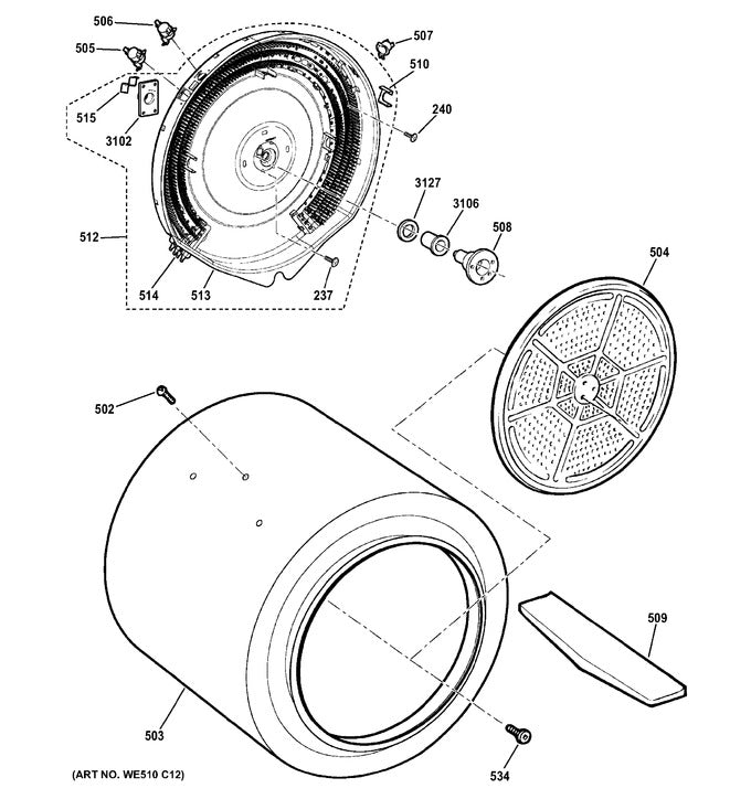 WW02F00007 Heater & Housing Replaces WE11X20397 - XPart Supply