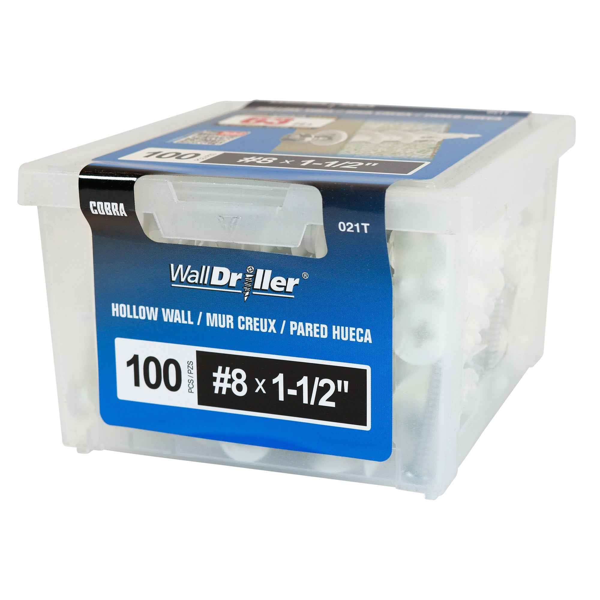 #8 Nylon WallDriller Anchor w/ Screw (100/Box)