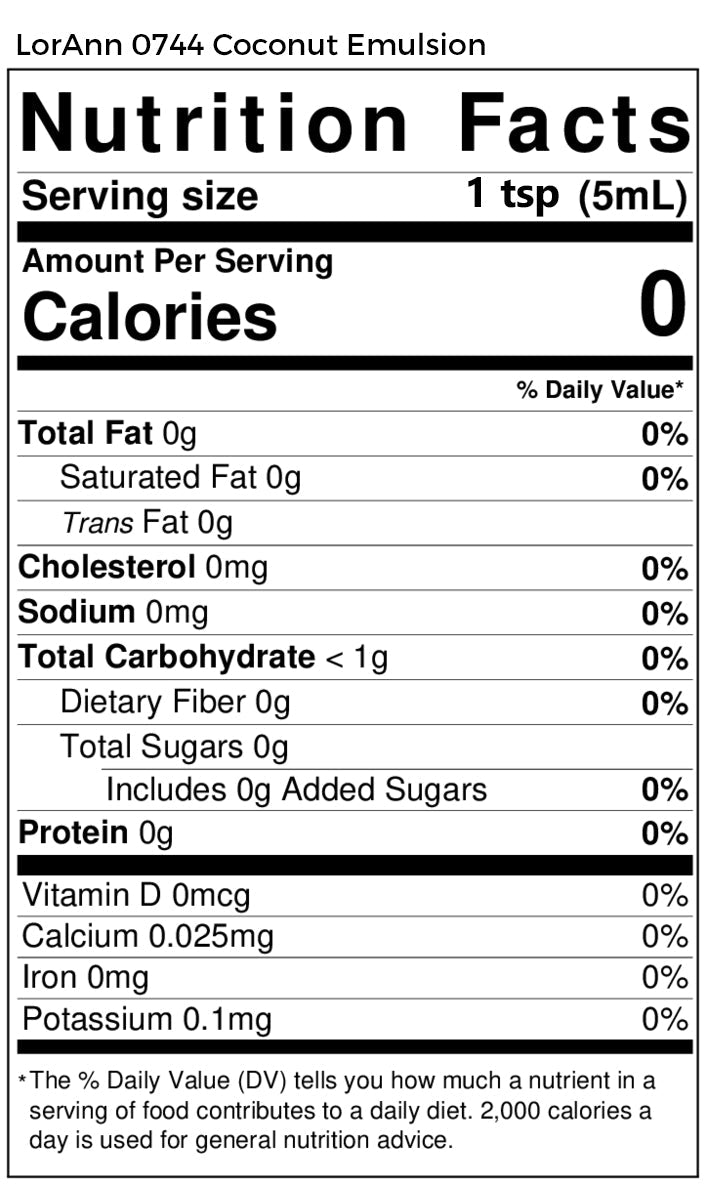 Coconut Bakery Emulsion - 4 oz. - 16 oz. - 1 Gallon - 5 Gallons - Bakery Emulsions Canada - Ships Free Within Canada on Orders Above CAD $199