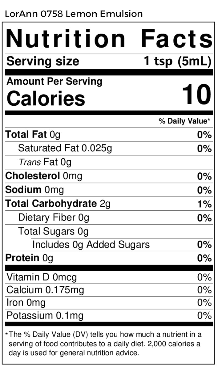 Lemon Bakery Emulsion - 4 oz. - 16 oz. - 1 Gallon - 5 Gallons - Bakery Emulsions Canada - Ships Free Within Canada on Orders Above CAD $199