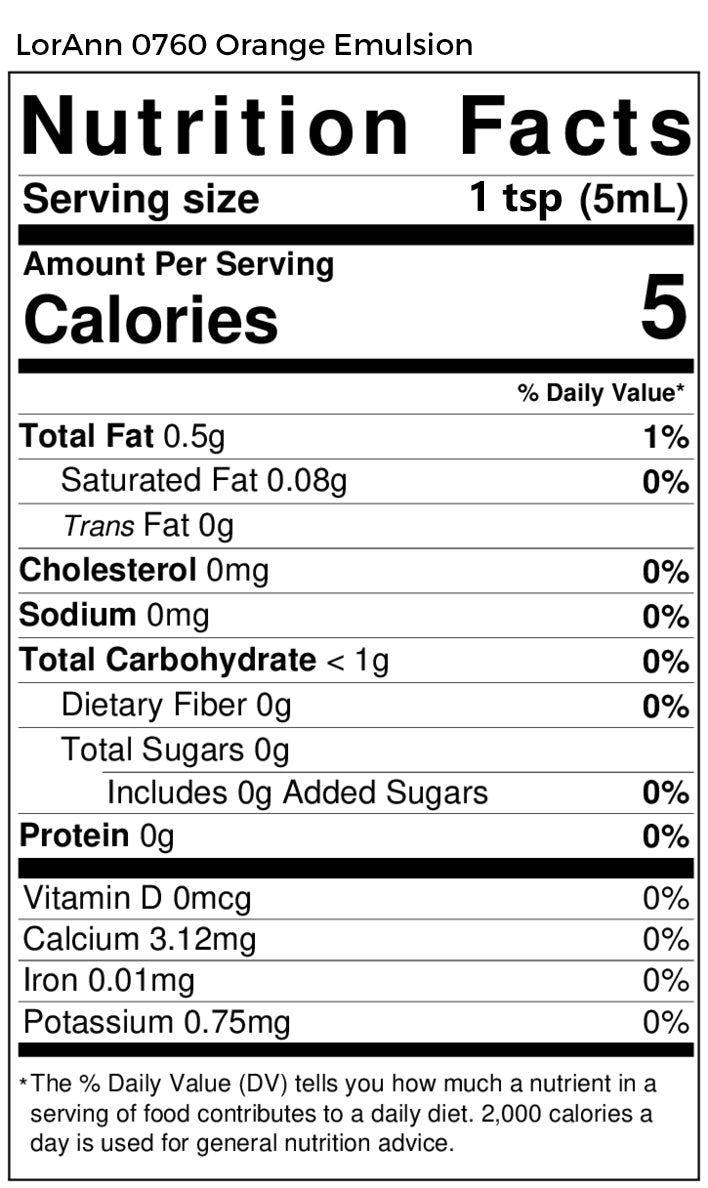 Orange (Natural) Bakery Emulsion - 4 oz. - 16 oz. - 1 Gallon - 5 Gallons - Bakery Emulsions Canada - Ships Free Within Canada on Orders Above CAD $199