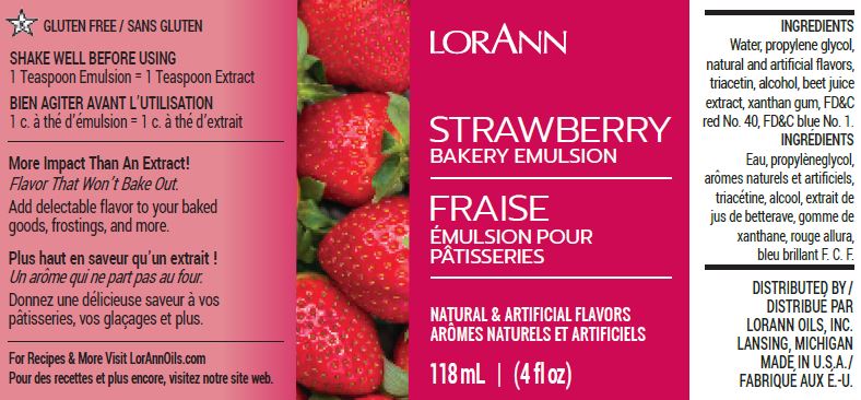 Strawberry Bakery Emulsion - 4 oz. - 16 oz. - 1 Gallon - 5 Gallons - Bakery Emulsions Canada - Ships Free Within Canada on Orders Above CAD $199