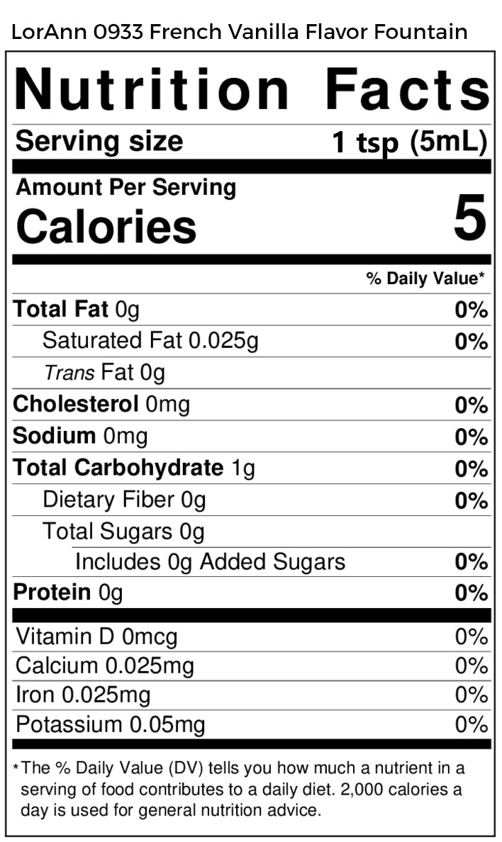 French Vanilla Flavor Fountain - 4 oz. - 32 oz. - Ice Cream and Beverage Flavors - LorAnn Oils - Canadian Distribution - Ships Free Within Canada on Orders Above CAD $199