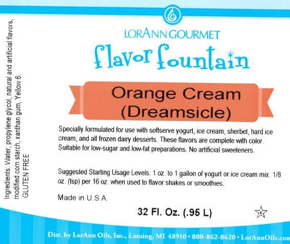 Orange Cream (also known as Dreamsicle or Creamsicle) Flavor - 4 oz. - 32 oz. - Ice Cream and Beverage Flavors - LorAnn Oils - Canadian Distribution - Ships Free Within Canada on Orders Above CAD $199
