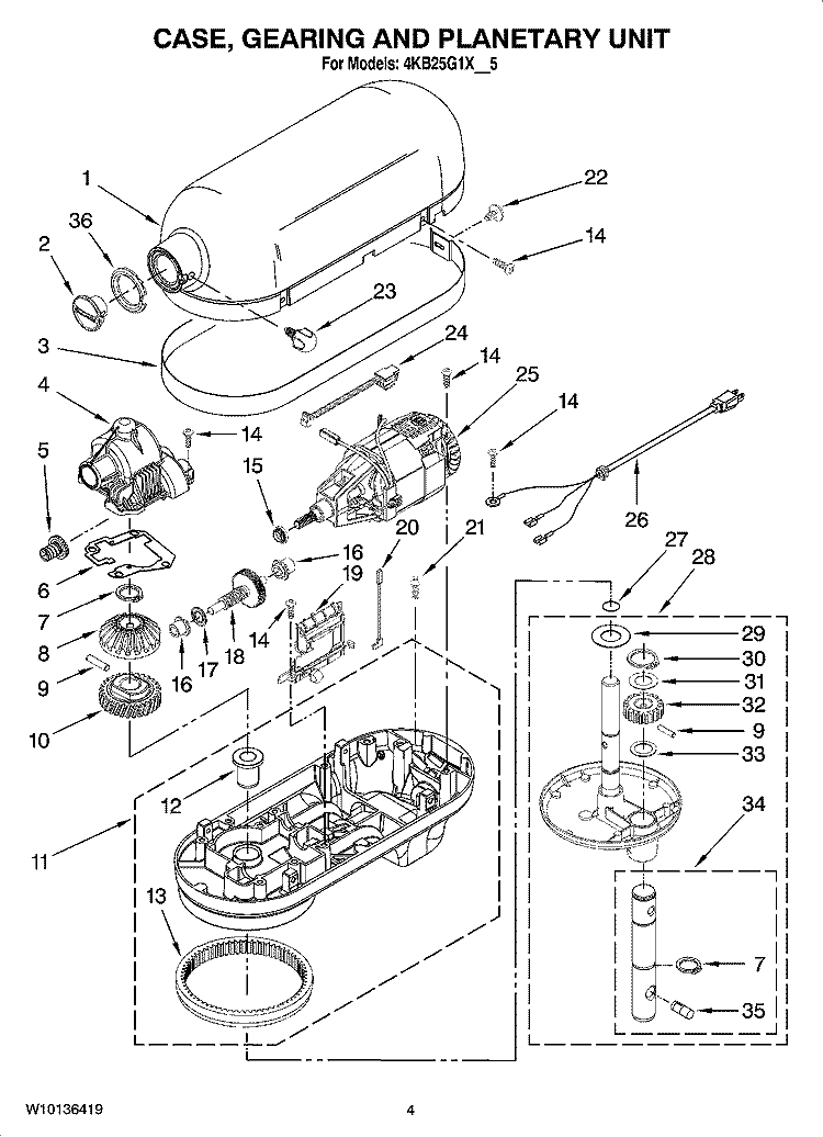 KitchenAid Stand Mixer Gearcase Housing with Gasket 8212396 – OEM Replacement (Replaces W10193480, W11601360)