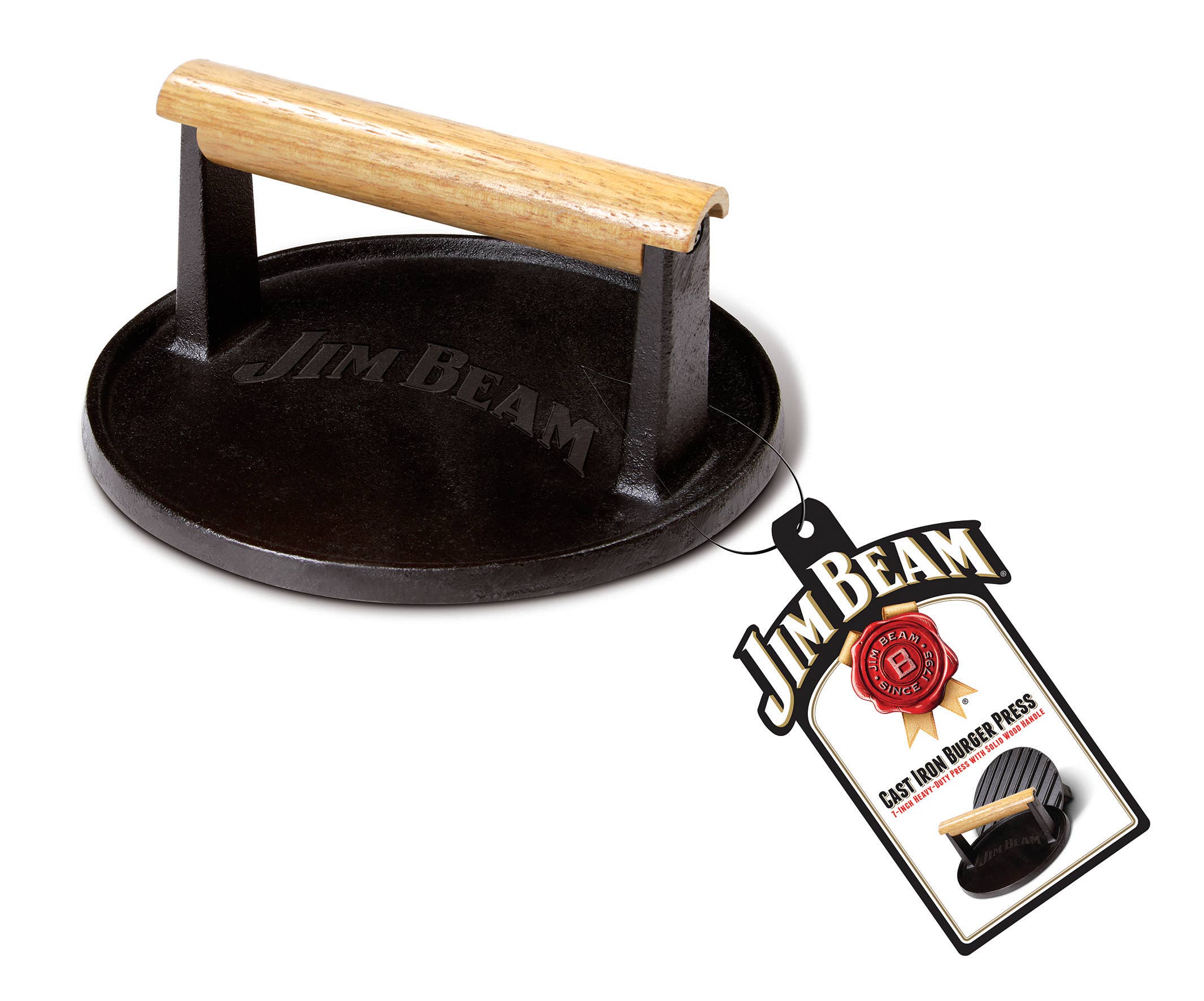 Jim Beam Cast Iron 7" Burger Press. - XPart Supply Ltd.