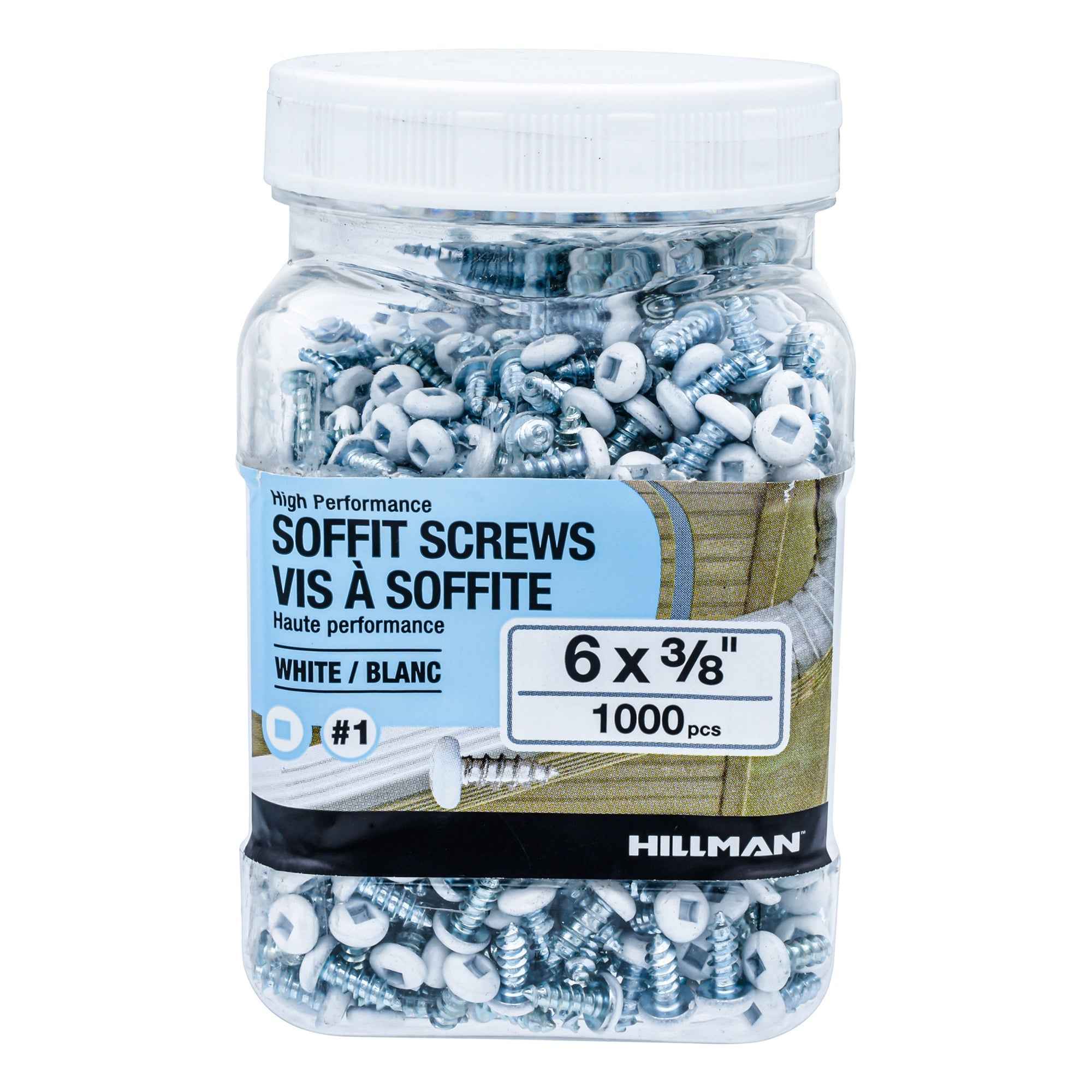 6x3/8 Panhead Soffit Screws, Painted White (1000 Pieces)