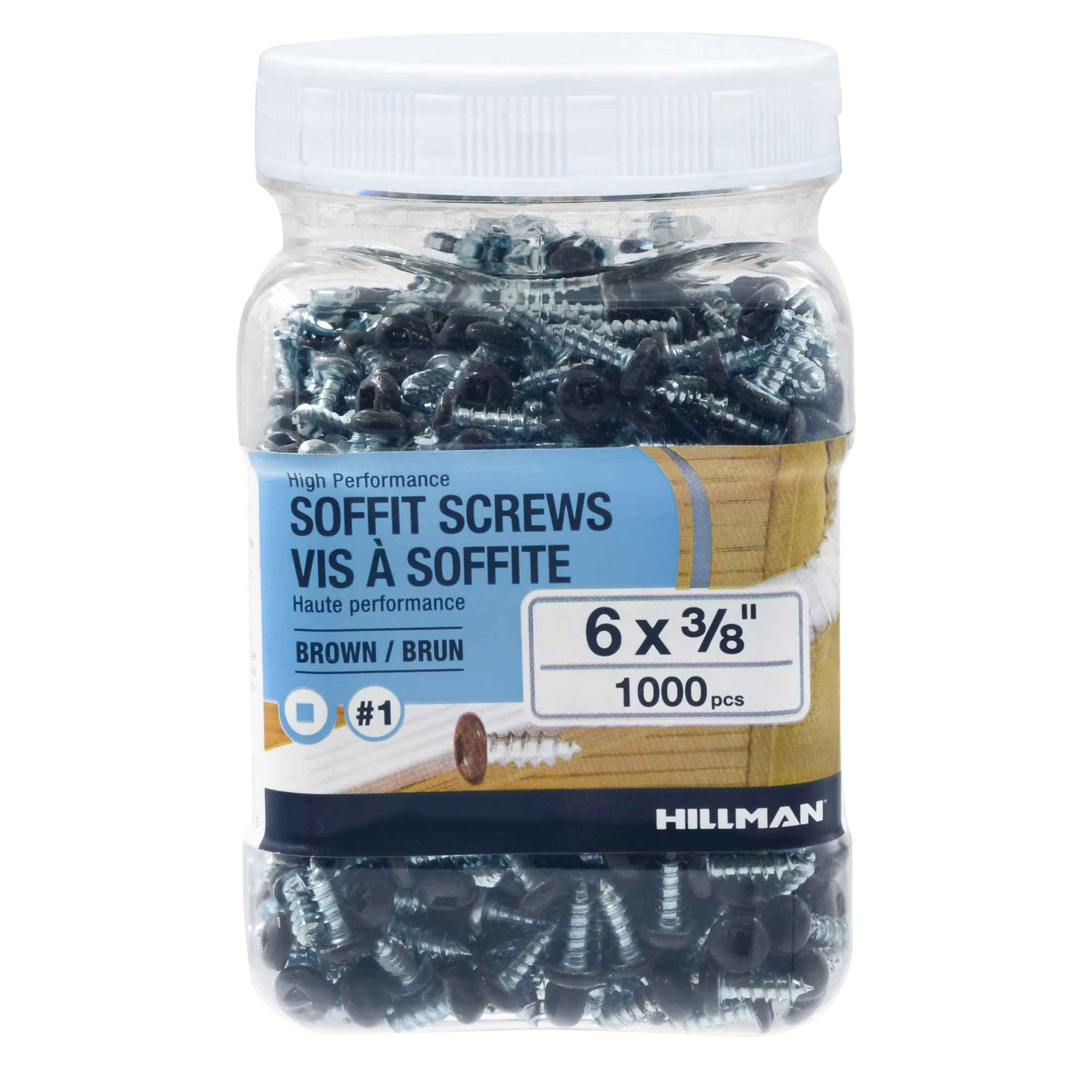 6x3/8 Panhead Soffit Screws, Painted Brown (1000 Pieces)