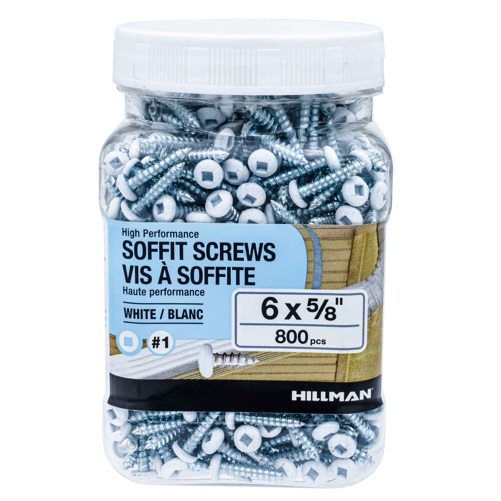 6x5/8 Panhead Soffit Screws, Painted White (800 Pieces)