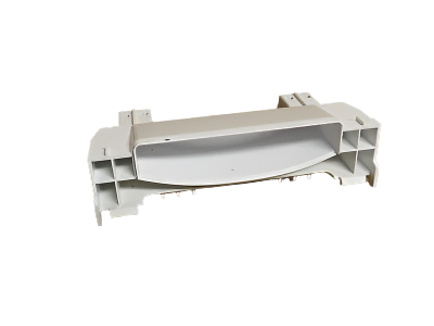 White 12005527 dishwasher door handle replacement part by XPart Supply Ltd on black background