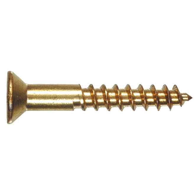 6x1 Flat Head Brass Wood Screw (40/Box)